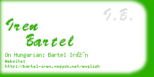 iren bartel business card